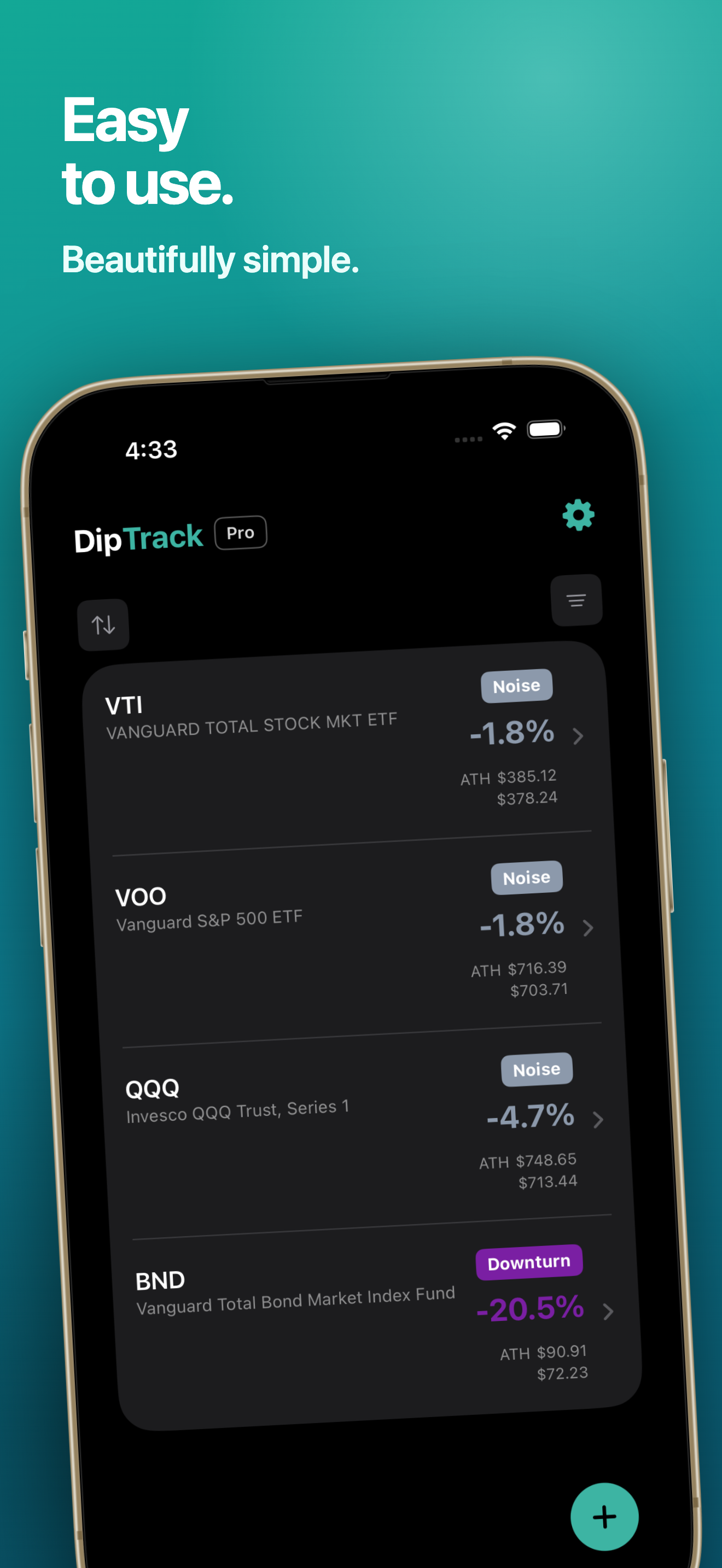DipTrack screenshot - easy to use